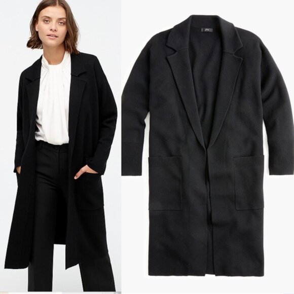 J. Crew Ella Long Sweater-Blazer in Black - Picture 1 of 9